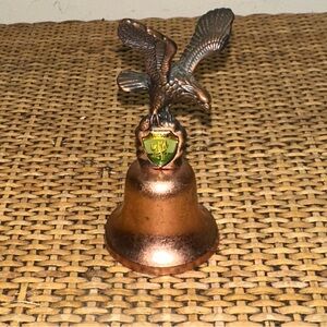 Vintage Copper Bell Brass Eagle Handle Tucson Arizona Souvenir Vacation 3.5”